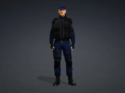 Modern Security Operator 3D Character 3D model