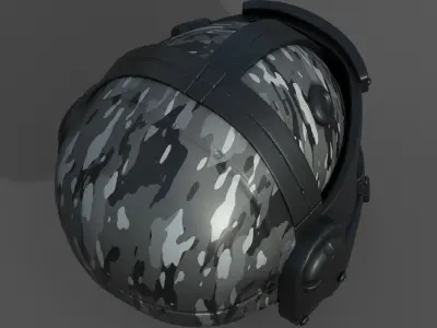 Helmet military combat soldier armor scifi  Low-poly 3D model