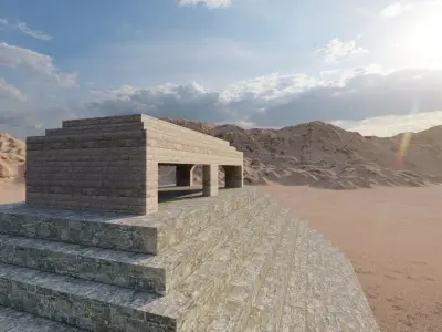 Zigurat ancient pyramid-Ziggurat Temple 3D model