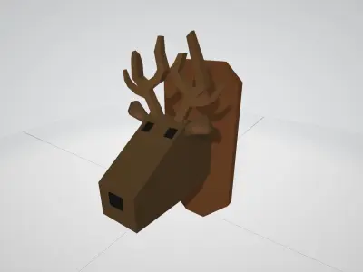 Animal heads Low-poly 3D model