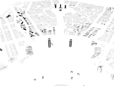 Urban highrise building building ancillary building commercial 3D model