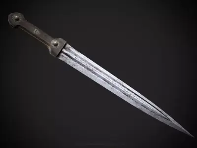 Caucasian Kindjal Dagger Low-poly 3D model