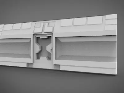 sci-fi wall architect kitbash 2 3D print model