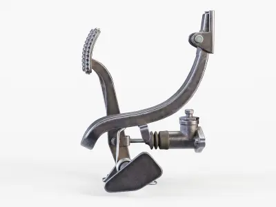 Vintage Car Pedals PBR Low-poly 3D model