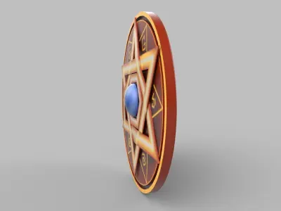 Stylized shield Low-poly 3D model