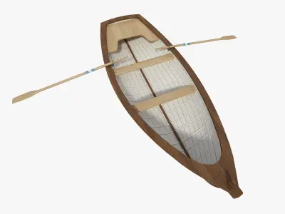 Dinghy Wooden Boat 3D model