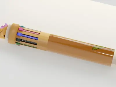 Multicolor Pen Low-poly 3D model