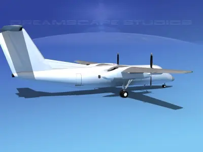 Dehaviland DHC-8 100 Unmarked 1 3D model