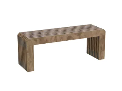 Wooden Bench 3D model 10