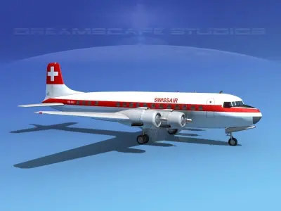 Douglas DC-6 Swissair 3D model