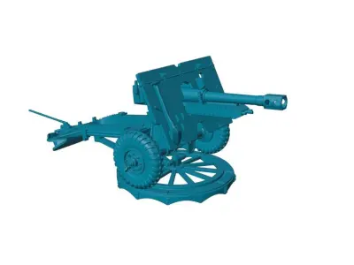1-16 scale Ordnance QF 25-pounder field gun Free 3D model