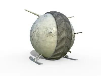 Tank Boll Winter Low-poly 3D model