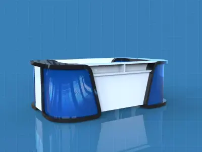 Front Wooden Reception 3D model