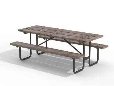 Picnic Table Low-poly 3D model order