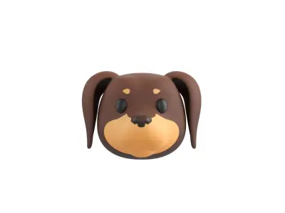 Prop173 Dachshund Dog Head 3D model