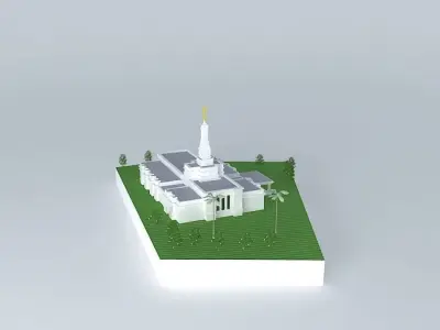 LDS Temple Asuncion Paraguay 112 Th. Operating Templo Mormon. Free 3D model