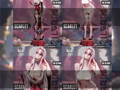 Scarlet Longing flower from Nikke Commercial Package 3D print model