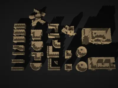 castle wall collection 3D model