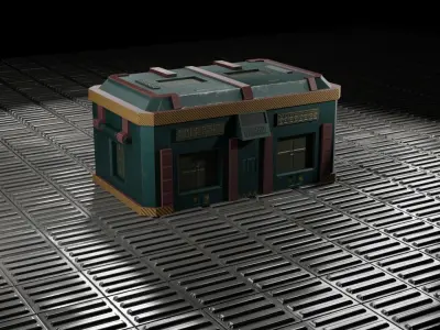 container box low-poly Free low-poly 3D model
