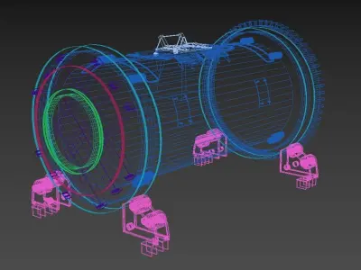 Industrial Furnace Low-poly 3D model