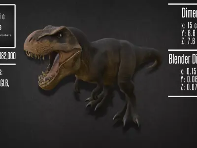 Realistic Tyrannosaurus Rex Model 3D model