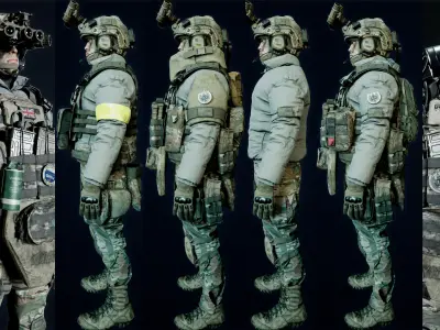 Modular AAA US-SOLDIER Low-poly 3D model