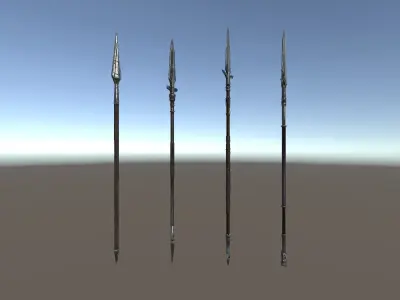 PBR Fantasy Weapons Spears Low-poly 3D model