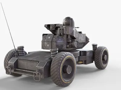 Heavy Armed Recon Buggy Sci-Fi Drone Autonomous Low-poly 3D model