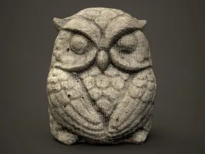 Owl Ornament  Low-poly 3D model