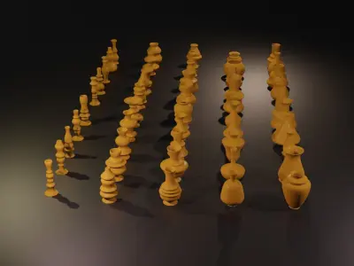 High poly vases without texture Free 3D model