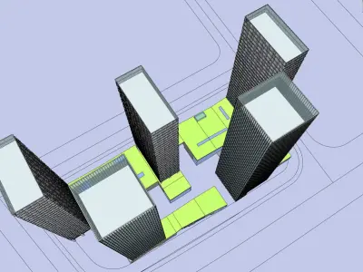 SU model of Poly high-rise office building building 3D model