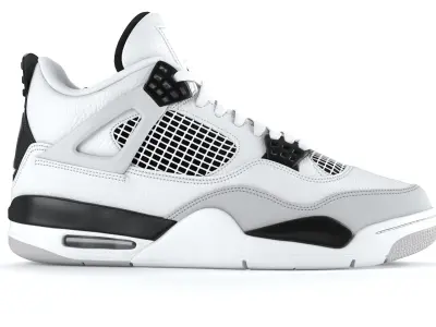 Jordan 4 Retro Military Black PBR 3D model