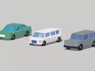 City Usual Vehicles Cars SUV by Outland Models Low-poly 3D model