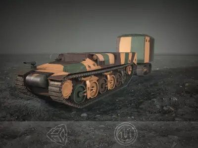 Lorraine 37L Tank Low-poly 3D model
