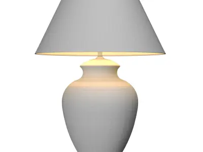 Floral Desk Painted Flowers Birds Ceramic Nightstand Table lamp 3D model