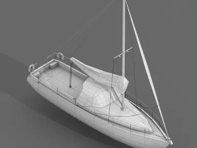 Watercraft Collection of Sailboats Pack - 9 Lowpoly 3D Models Low-poly 3D model