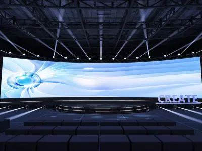 Factory stage area design 3D model