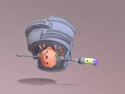 CYBORG BOY URBAN WARRIOR Jumpp Roll Attack 3D model