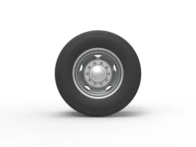 5 Hole rear wheel of old school truck Scale 1 to 25 3D print model
