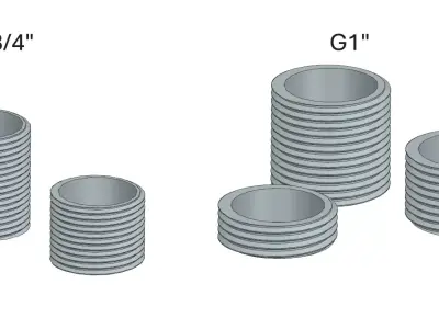 Universal Pipe Thread Set G1 and G34 for 3D Printing 3D print model