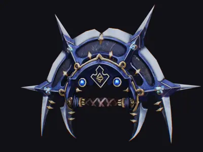 Cross Shuriken War Fan Cutting  Asian Edged Weapon Knuckles Low-poly 3D model