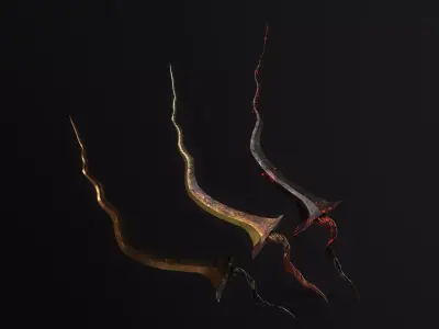 Warped Great Kris - An Indonesia Inspired Fantasy Sword Free low-poly 3D model