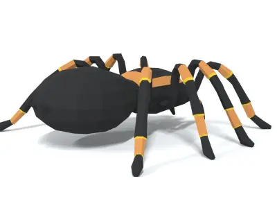 Low Poly Cartoon Tarantula Low-poly 3D model