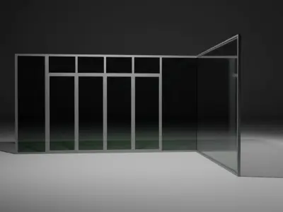 Commercial Glass window Free 3D model