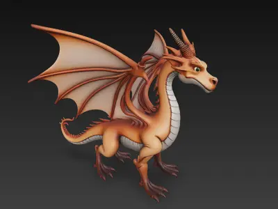 Dragon Realistic 3D Model Basic - Low Poly Realistic Low-poly 3D model