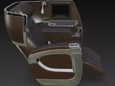 Luxury First Class Airplane Seat Fully Reclining Business Chair 3D model