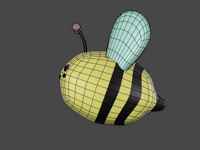 Bee Cartoon 3D model Free low-poly 3D model