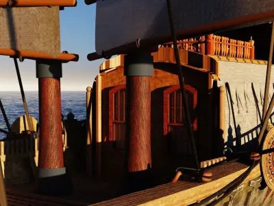 High detailed Ship of Numenor rigged - The Rings Of Power 3D model