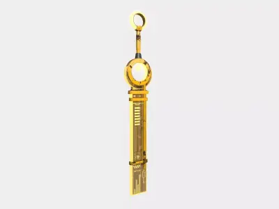 SciFi Sword A12 Yellow - Character Design Fashion Low-poly 3D model