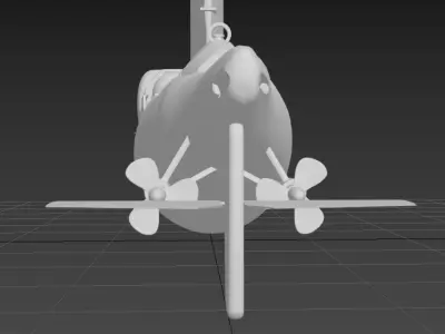 USS Growler SSG-577 submarine 3D model